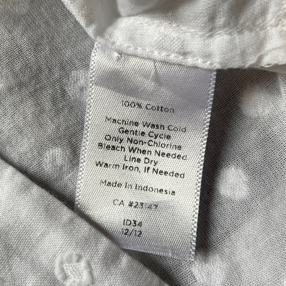 Talbots White Polka Dot Button Down Shirt Size 14W - Picture 8 of 10